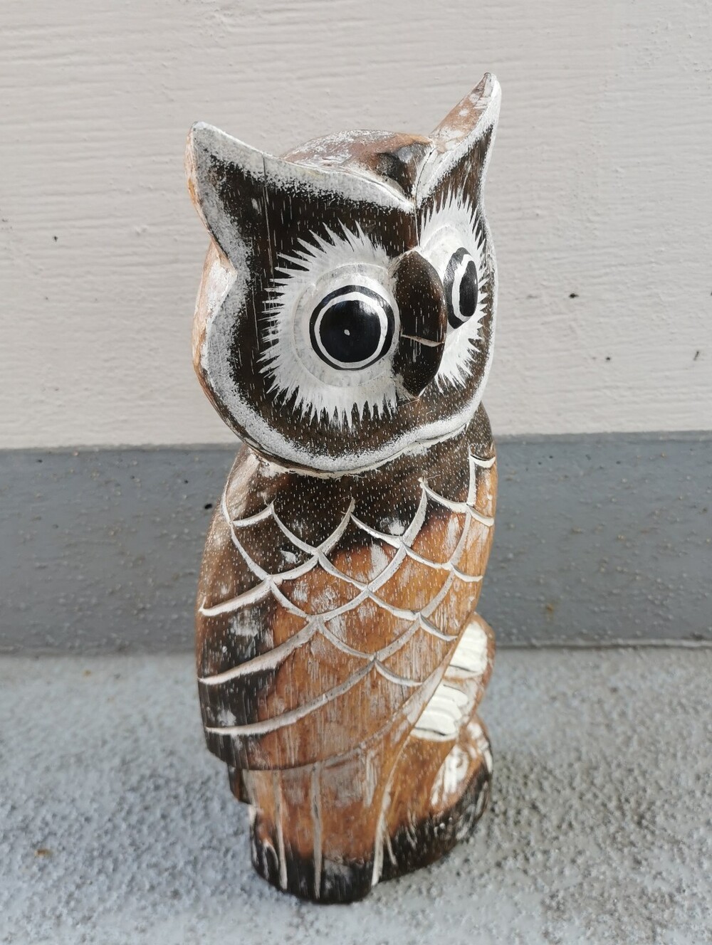 Vintage Hand-Carved Wooden Owl Figurine 12” Rustic Home Decor - Picture 9 of 11